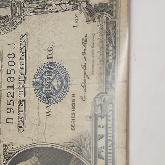 Series 1935 H One Dollar Silver Certificate Blue Seal - Picture 2 of 7